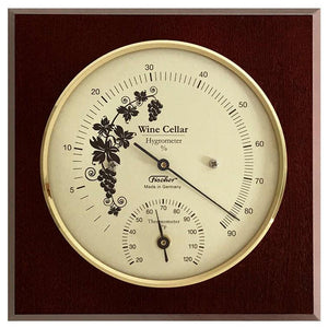 Hygromètre et thermomètre de cave à vin Fischer 140 mm, 1225HT-22 (anglais, °F)