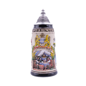 Chope à bière Zöller & Born 1,0 litre, OKTOBERFEST, couvercle en étain spécial (ZSD) - N° 1836-906