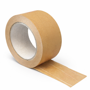 Nastro adesivo di carta 50 mm x 50 m rinforzato con filo, marrone, estremamente resistente agli strappi e riciclabile - #2606