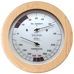 Termometro e igrometro per sauna Fischer 155 mm, 196TH-03F (versione USA, °F)