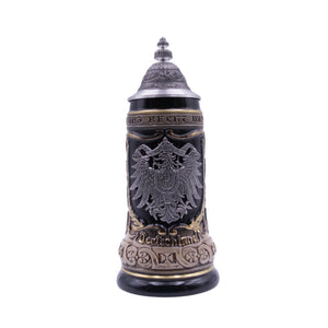 Chope à bière Zöller & Born 1/2 litre, armoiries en relief en étain, aigle, couvercle spécial en étain (ZSD) - N° 1425-606