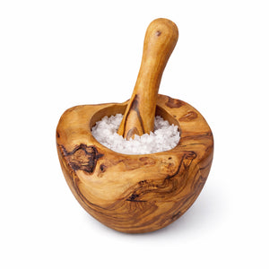 PASTERKAMP Mortaio in legno d'ulivo, rustico