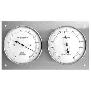 Hygromètre et thermomètre de cave à vin Fischer 240 x 130 mm, 140-01F (anglais, °F)